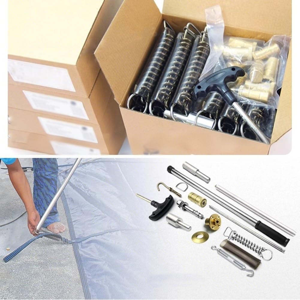 Cubierta de seguridad para piscina, protector de malla permeable con anclajes para piscinas enterradas