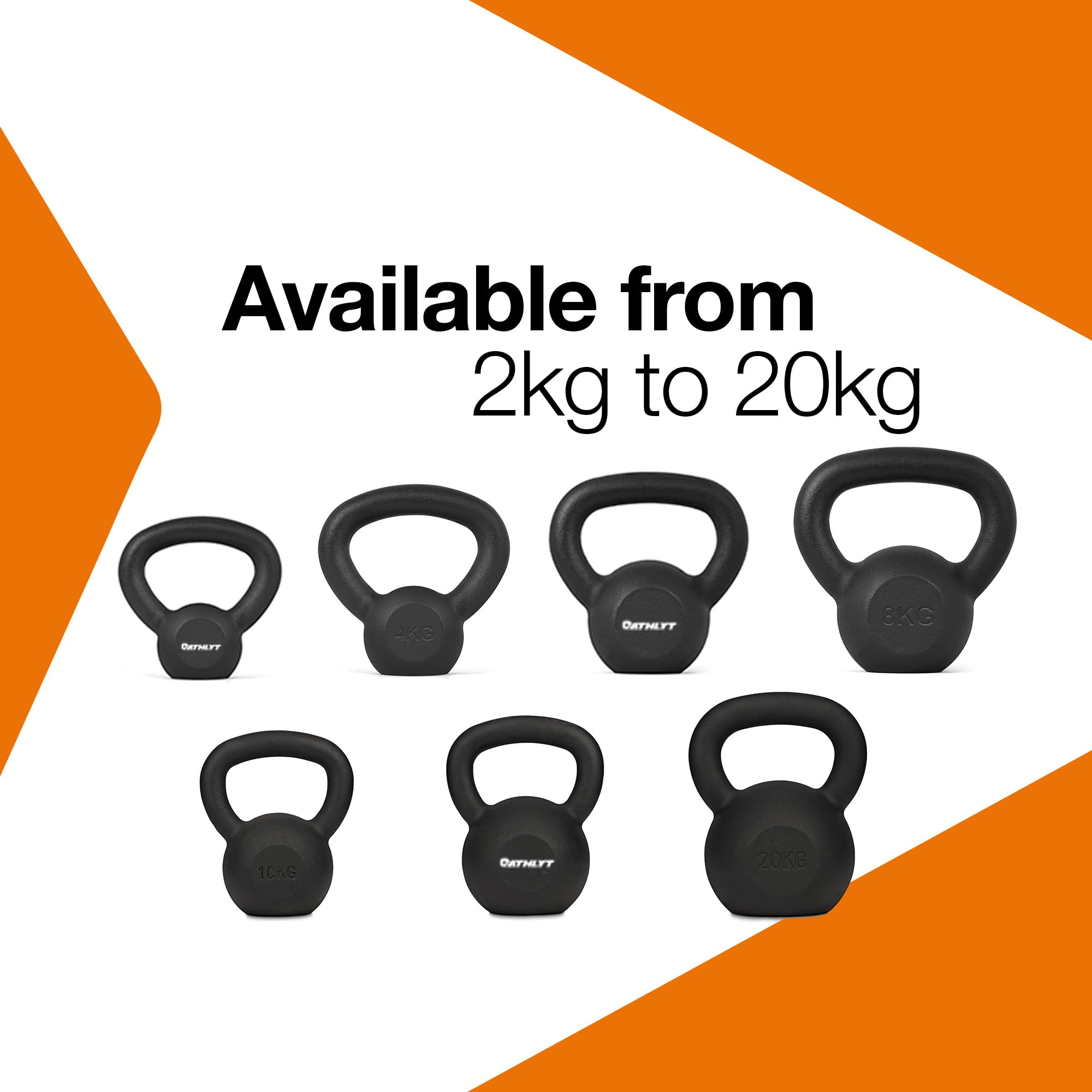 Athlyt Kettlebell żeliwny, 20 kg, czarny