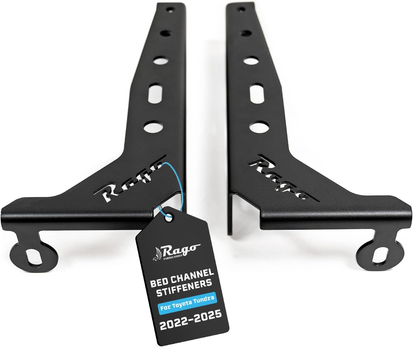 Rago Fabrication Bed Channel Support Kit Compatible with 2022-2026 Toyota Tundra, Structural Reinforcement for Truck Bed, 3/8-Inch Steel Braces
