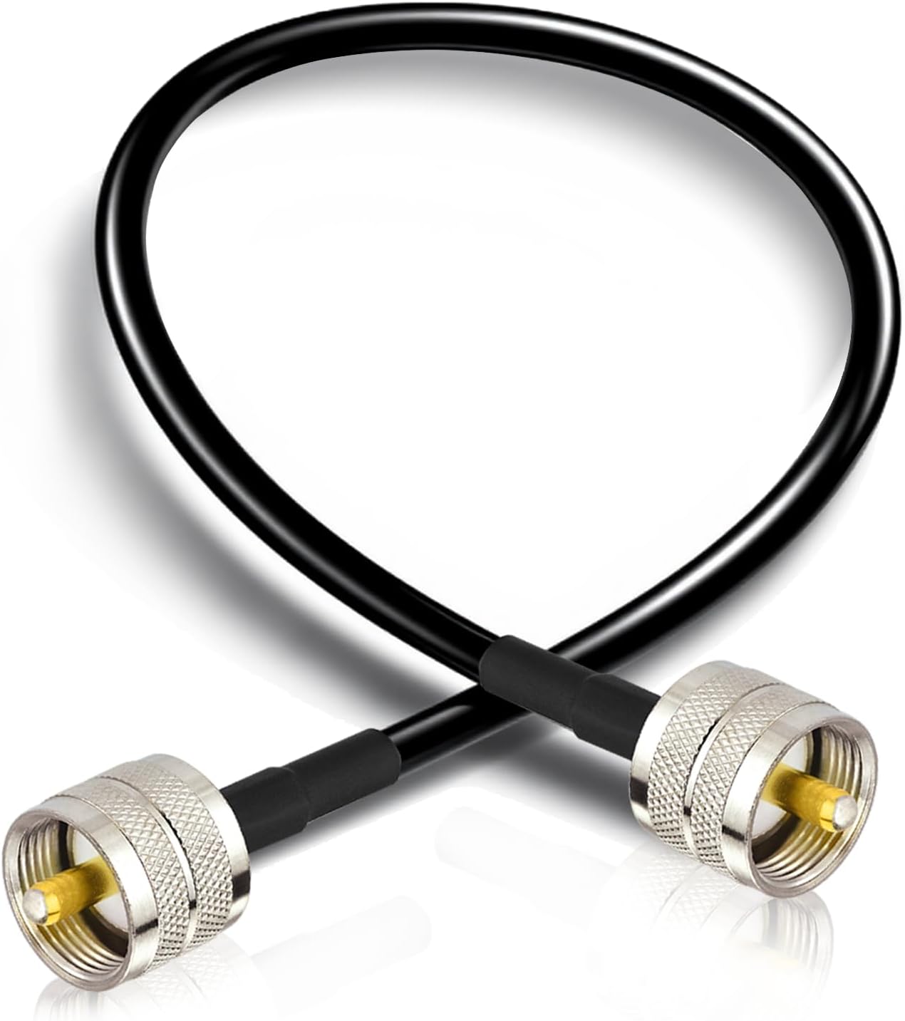 Bingfu CB Radio Extension Cable UHF PL259 Male to Male RG58 Coax Jumper Cable 30cm 1feet for CB VHF UHF Ham Radio Amateur Mobile Aerial Antenna Power SWR Meter Linear Amplifier Dummy Load