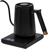TIMEMORE Bollitore collo d'oca in acciaio inox, Bollitore elettrico per caffè intelligente 600ML con regolazione della temperatura per la preparazione di tè e caffè,192s veloce a 88°C - 1