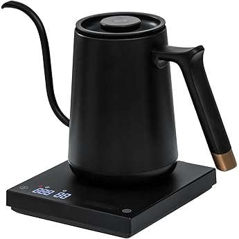 TIMEMORE Electric Gooseneck Kettle Coffee and Teapot, Fish Smart Coffee Electric Kettle 600 ml with Temperature Setting for C
