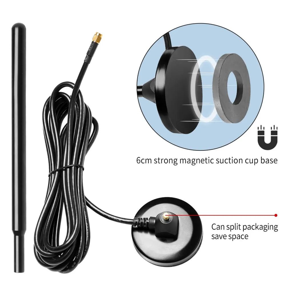 Lora-Antenne, 868 MHz, 915 MHz, Helium, Hotspot, Magnetfuß, 38 dbi High Gain, SMA-Stecker, 3 Meter Kabel, Kupferstab, 800–960 MHz