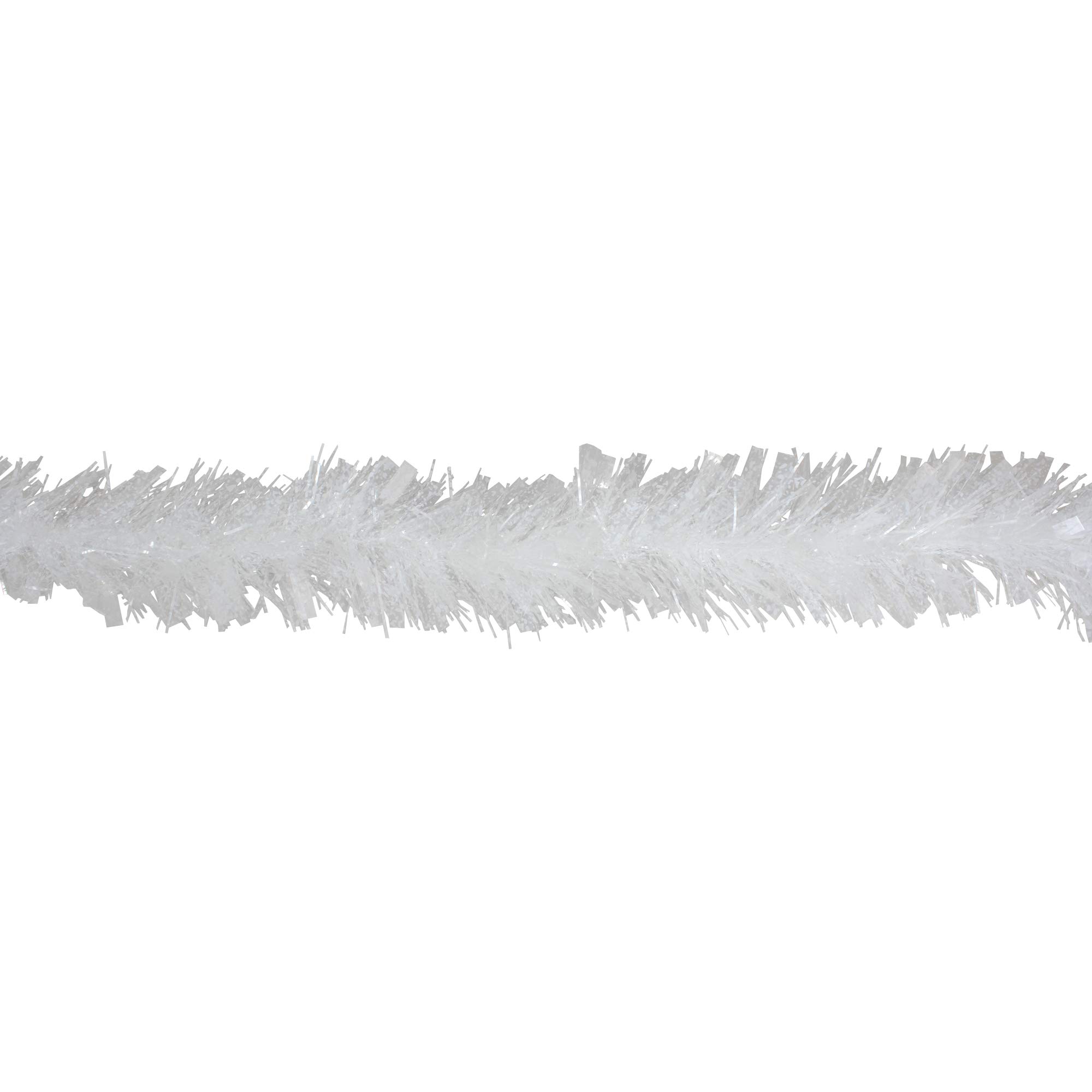 12ft Clear and White Snowblush Artificial Tinsel Christmas Garland - Unlit