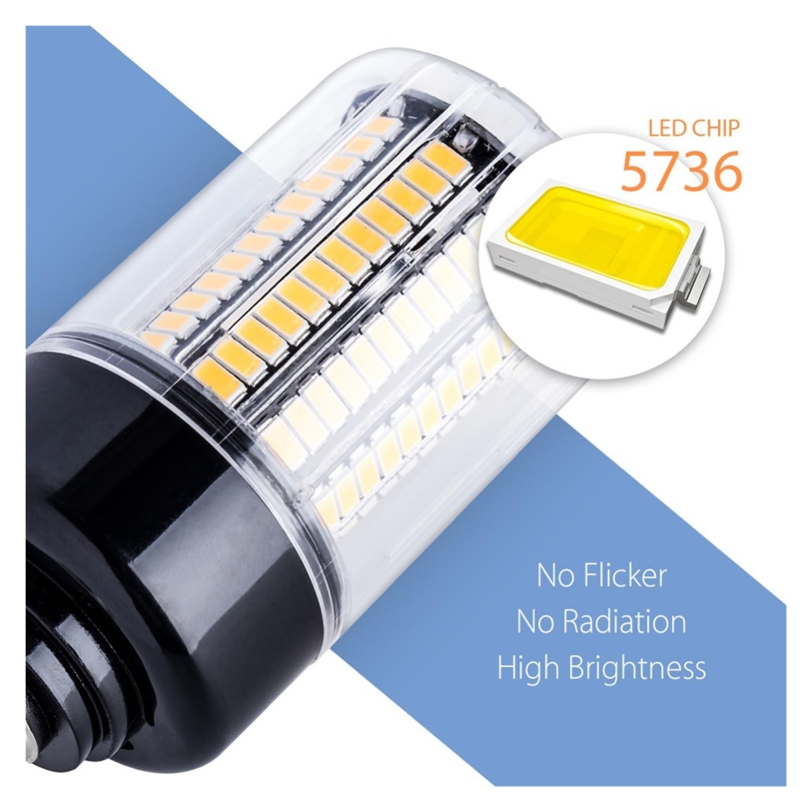 Żarówka LED E14 Lampa Kukurydziana E27 Led 5736 AC85~265 V 3,5 W 7 9 12 15 20 Niskie ZużYcie Energii(Warm White,E14 132leds 12W)