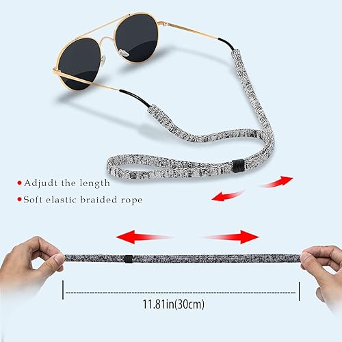 Miniatura 25 de Correa de gafas (2 piezas) Correa de gafas deportivas Retenedor ajustable de gafas de sol para hombres mujeres Paquete de 2