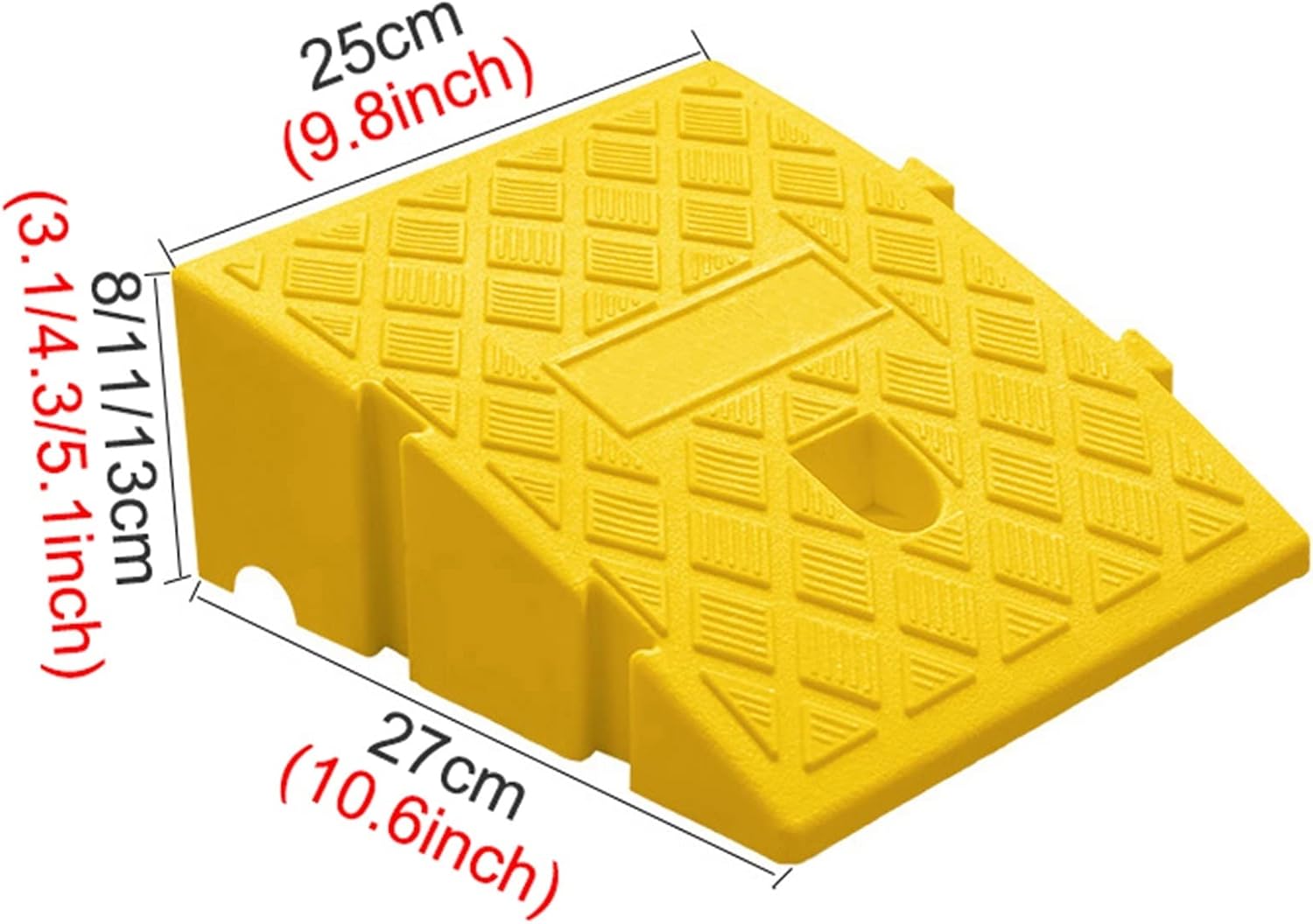 Curb Ramp,Threshold Bridge Track, Car Slope Ramp,Stable Grid Structure,for Loading Dock, Sidewalk, Car, Scooter, Bike, Motorcycle (Color : Black, Battery *1 : 25 * 27 * 13cm)