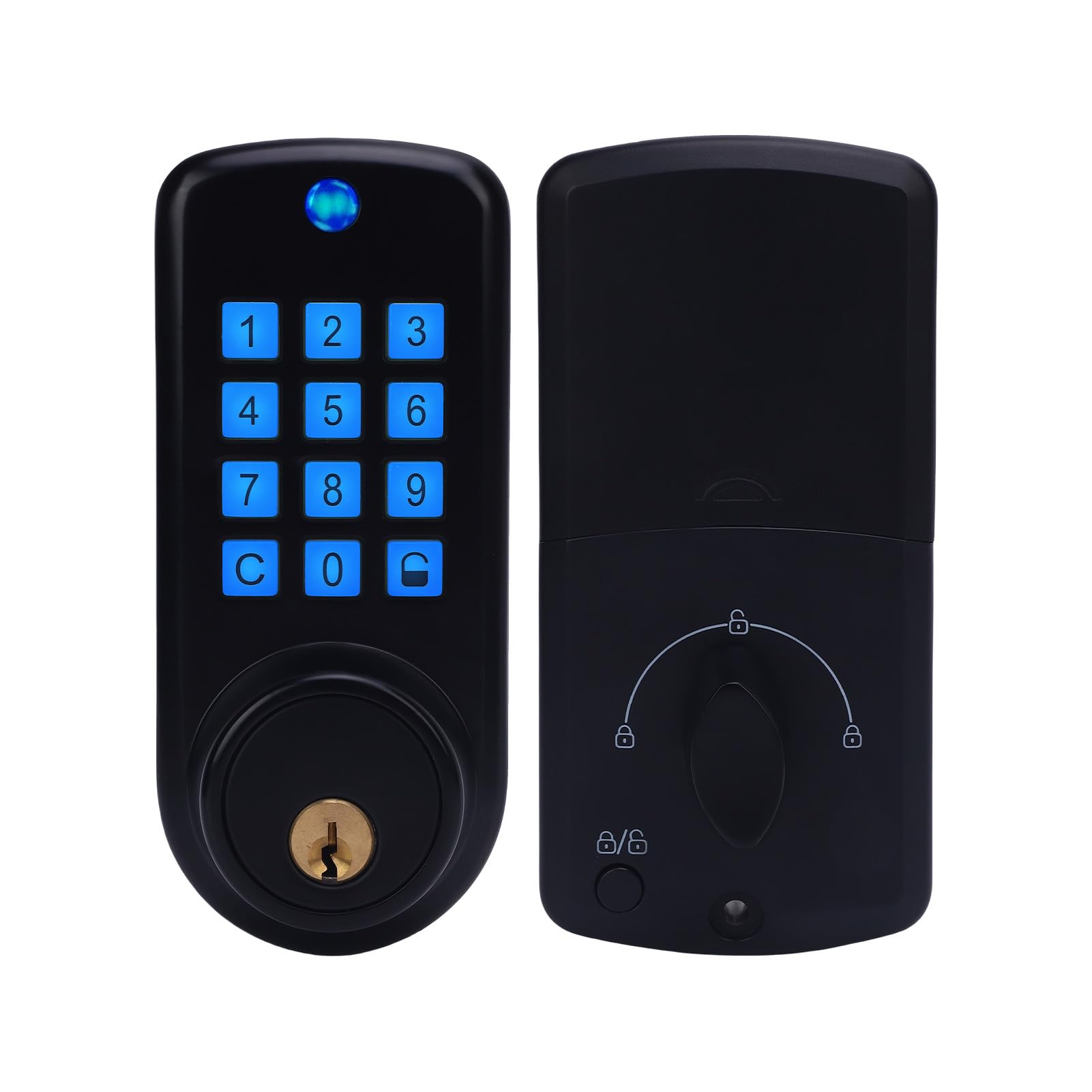 Pongnas Cerradura Inteligente, Entrada sin Llave, 35-55mm, for Puertas con | Teclado Electrónico de Aleación de Zinc, Acceso con Contraseña y Llave, para Puertas de Madera y Acero en Hogar u Oficina