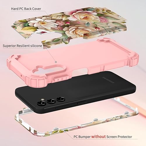 Miniatura 5 de TEECOVER Funda para Samsung Galaxy A14, resistente a prueba de golpes, protección completa, parachoques de plástico duro + funda protectora de goma