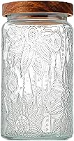 Vista 11 de ANSQU Tarro de Almacenamiento de Vidrio Vintage, Recipiente de Tarro de Almacenamiento de Vidrio con Tapa de Madera Hermética para Encimera
