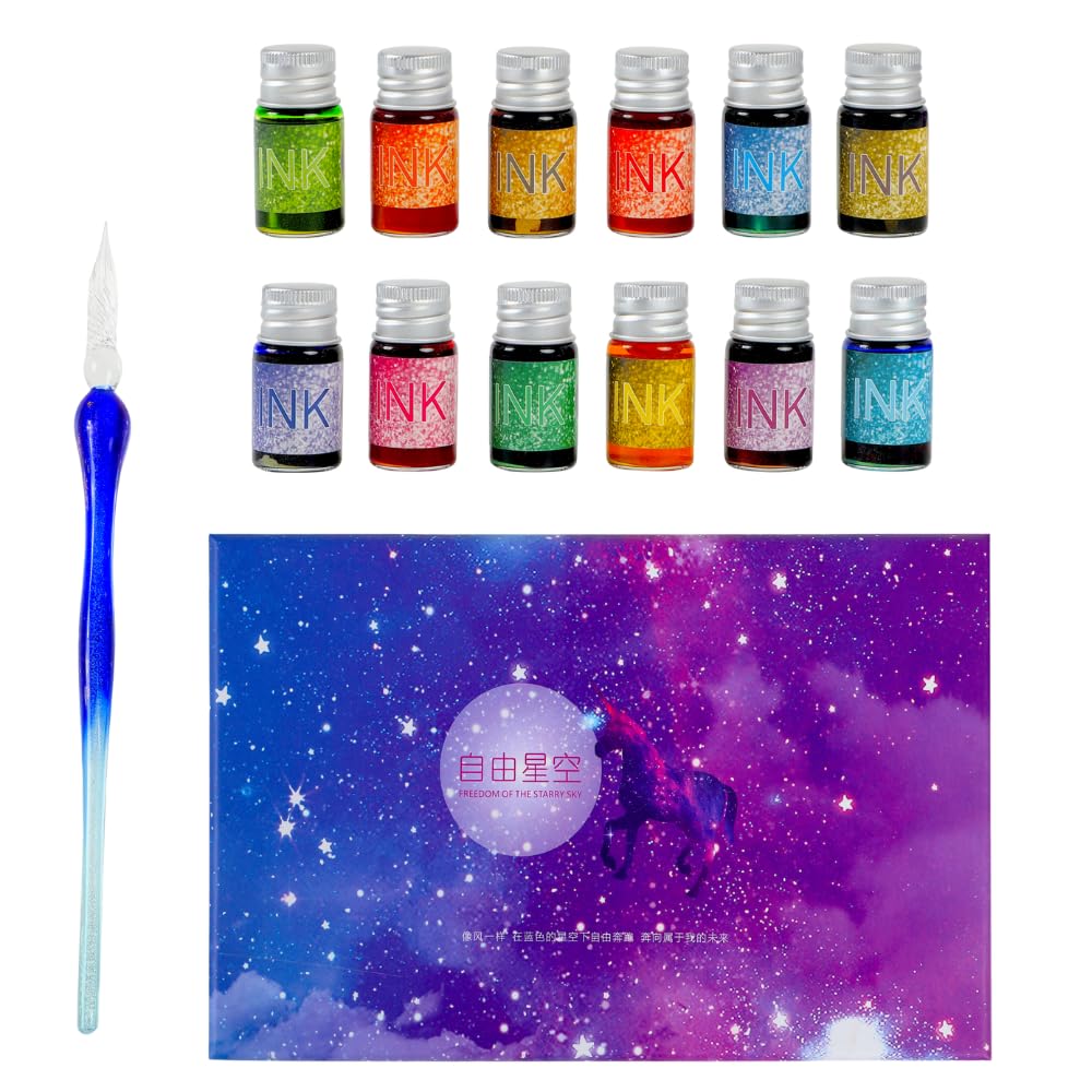 Amazon | 【テグニング】ガラスペン インク セット 12色 ペン【日本