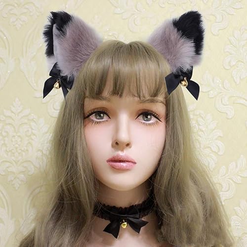 Miniatura 4 de Diadema Fxaelian con orejas de animales, zorro, gato, perro, para disfraz de Halloween, cosplay y fiestas