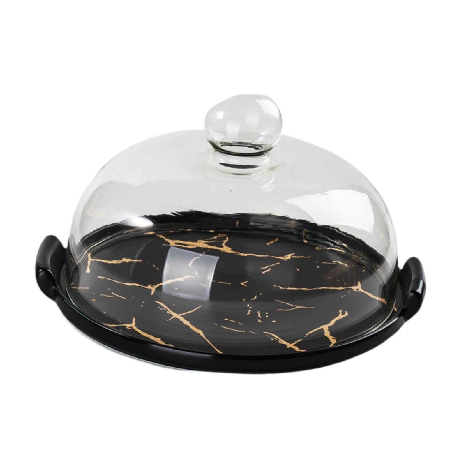 Alzata Da Dessert in Ceramica a Cupola per Servire Torte, Nero