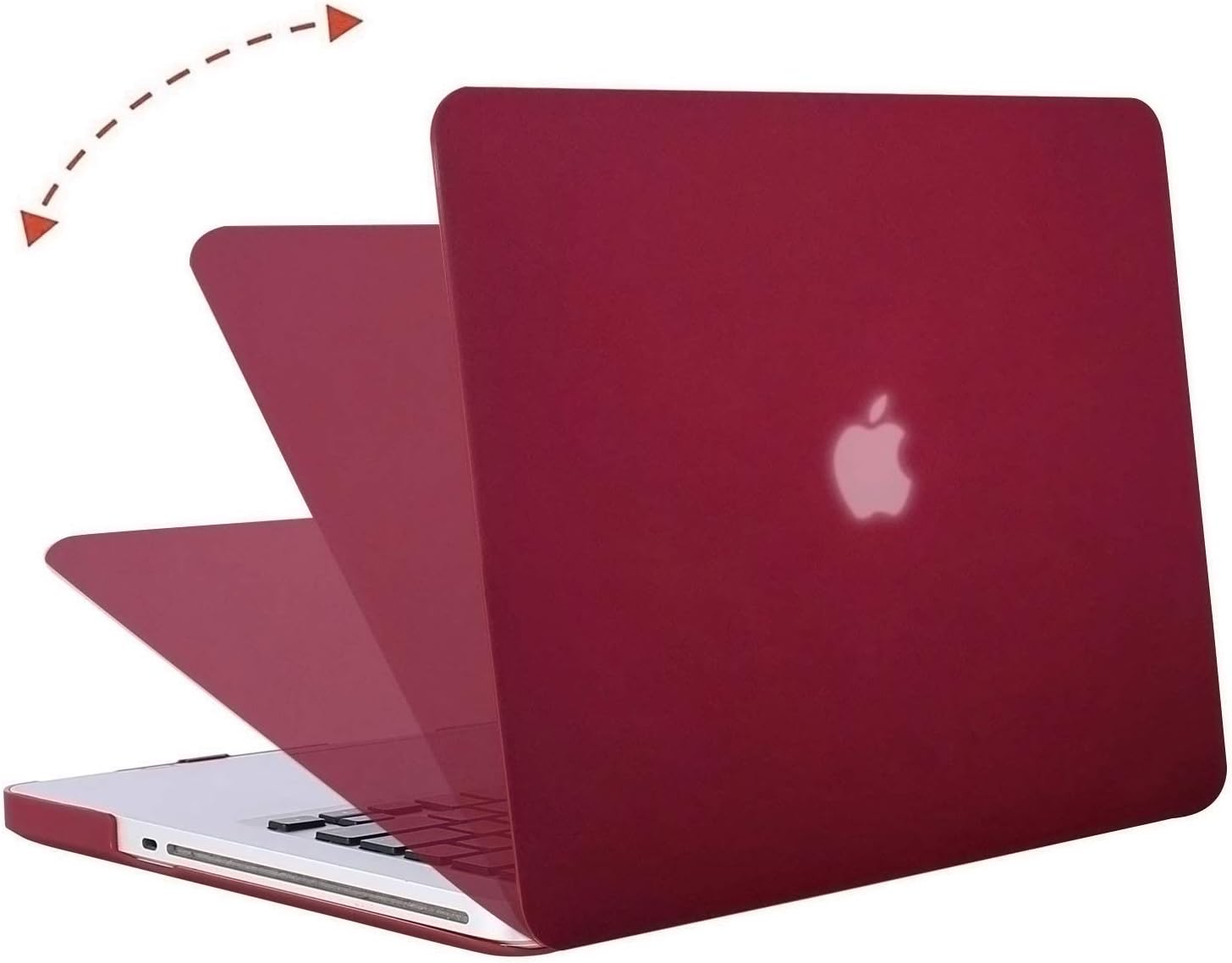 MOSISO Compatible with MacBook Pro 13 inch Case (Model: A1278, with CD-ROM) Old Version Release Early 2012/2011/2010/2009/2008, Protective Plastic Hard Shell Case Cover, Wine Red