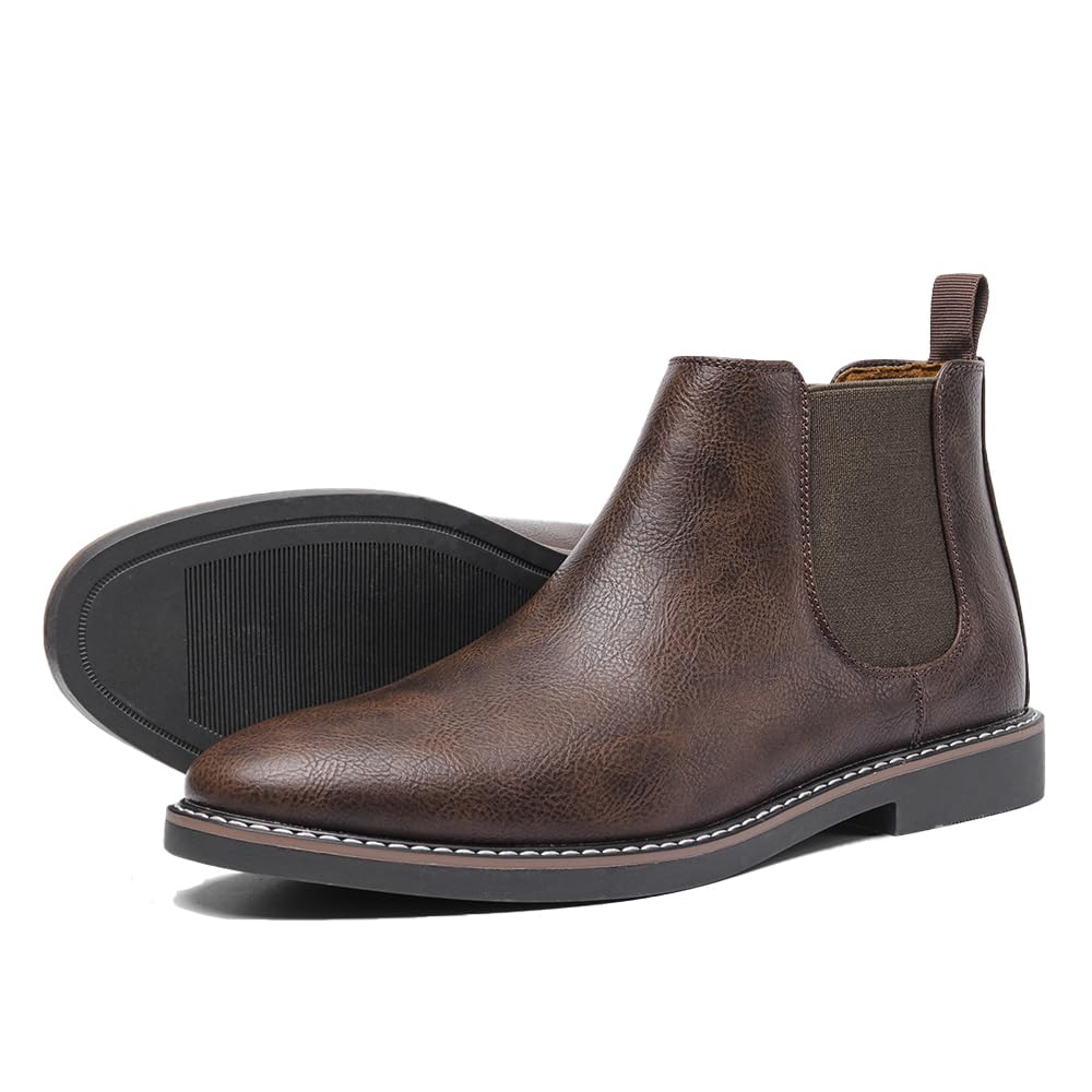 Harssidanzar Hombres Chelsea Tobillo Botas Casual Vestido Botas Tobillo Classic Slip on Boots KM303EU