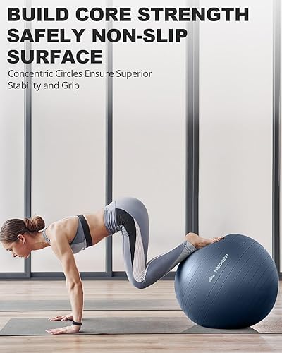 Vista 57 de Trideer Pelota de ejercicio para yoga, pilates y fitness. Equipo de pelota de estabilidad para gimnasio en casa y silla de oficina, accesorios