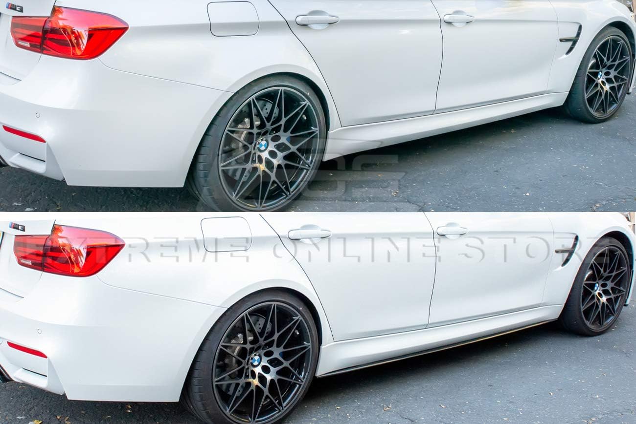 Repalcement for 2014-2018 BMW F80 M3 | M-Performance Style Carbon Fiber Side Skirts Rocker Panels Extension