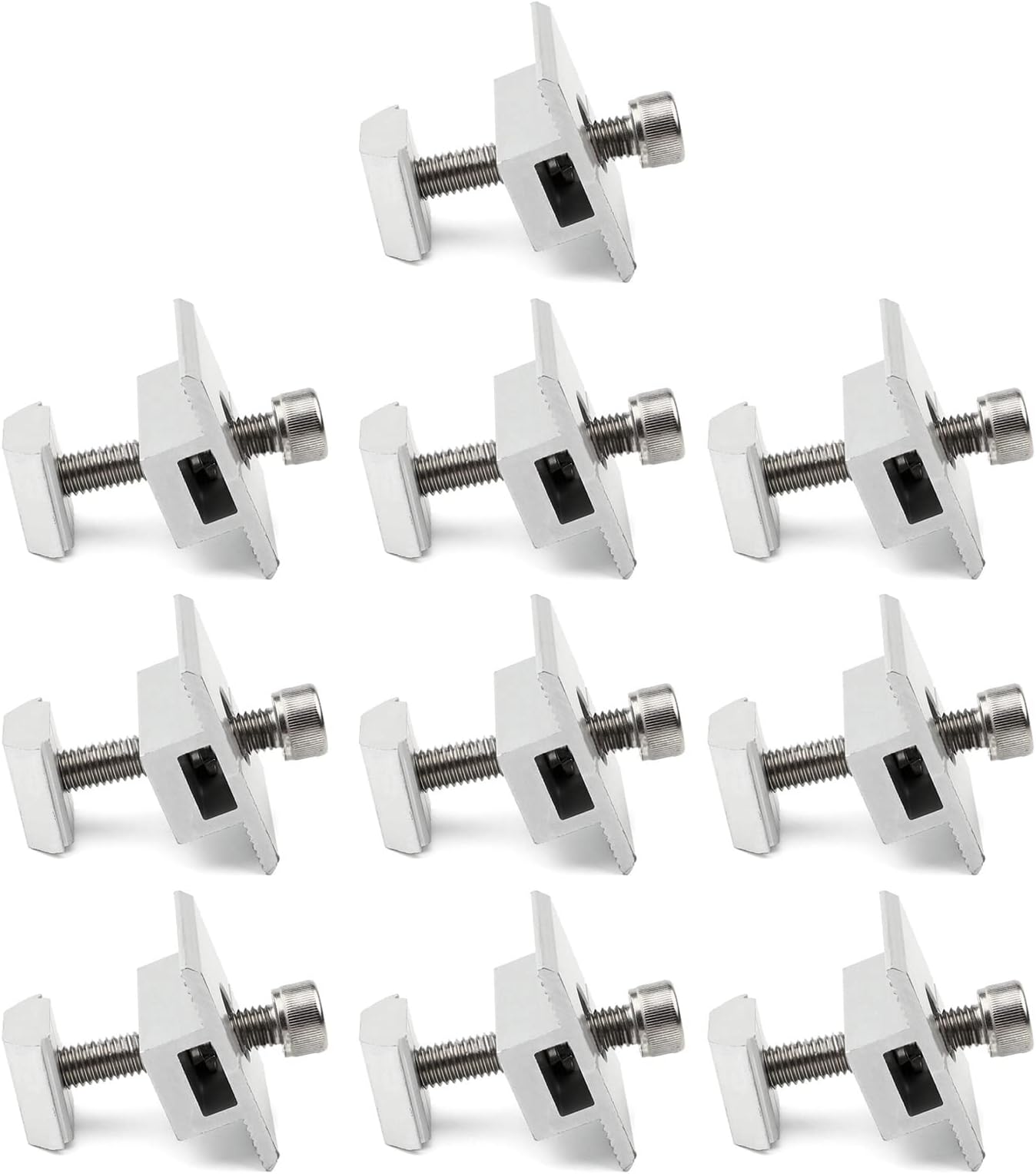 Fogun10Pcs Solar Panel Mounting Bracket Kits, Aluminum Solar Panel Brackets Roof Solar Panel Bracket for RV, Boat, Wall 35mm