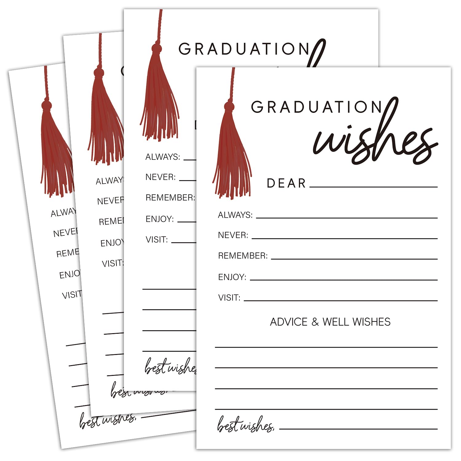 DOIUCRO Advice and Wishes Cards for The Graduate, 2025 Advice Cards for The High School,College,University Grad Graduation Party Games Decorations