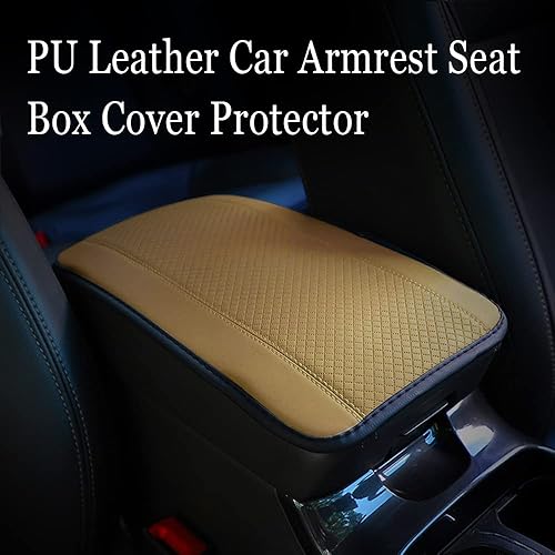 Miniatura 7 de ASUBHA Almohadilla para consola central de automóvil, funda de piel sintética para reposabrazos de automóvil, impermeable, adecuada para accesorios