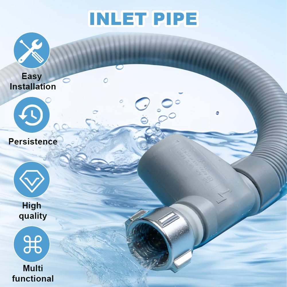 Aquastop Schlauch Spülmaschine, 1,85M Universal Aquastop Zulaufschlauch Inlet Hose für Waschmaschine, Dishwasher - 4