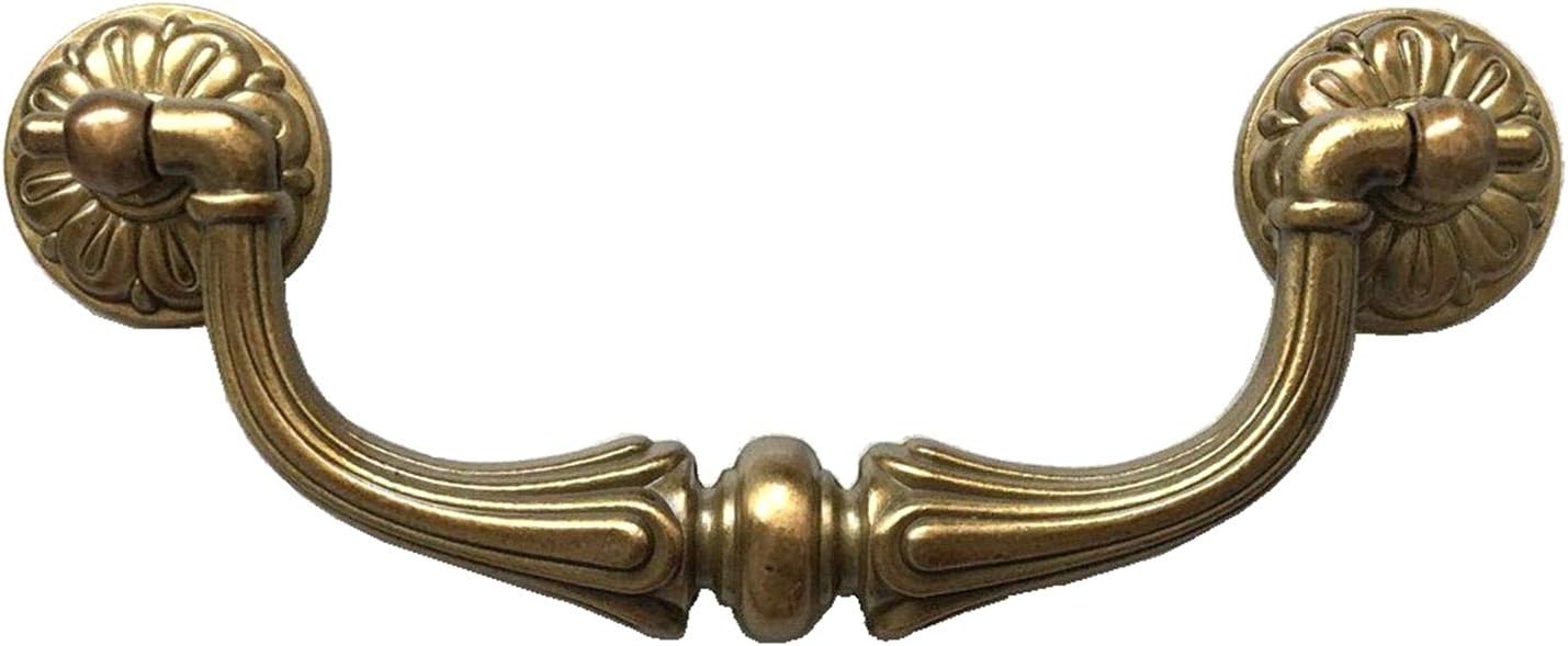 4.5" C-C Antique Brass Bail Drawer Pulls Dresser Cabinet Vintage Style 114 mm 4 1/2" Centers (Larger Bail Pull- 4.5" (114 mm) C-C)