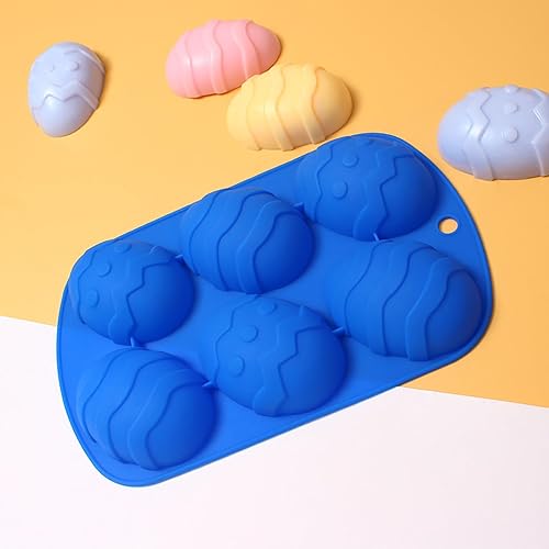 Miniatura 5 de Moldes de silicona de Pascua, moldes de huevo y chocolate, 3 piezas, molde de huevo para cubitos de hielo, jabón, resina, pasteles (2.76 x 1.97