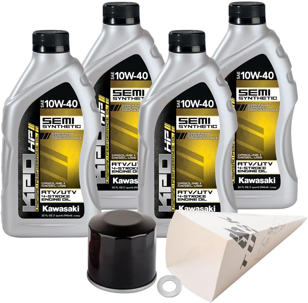 Tusk 4-Stroke Oil Change Kit Kawasaki KPO Semi-Synthetic Blend 10W-40 Compatible with Kawasaki Teryx4 800 2014-2025/Teryx KRX/KRX4 1000 2020-2025