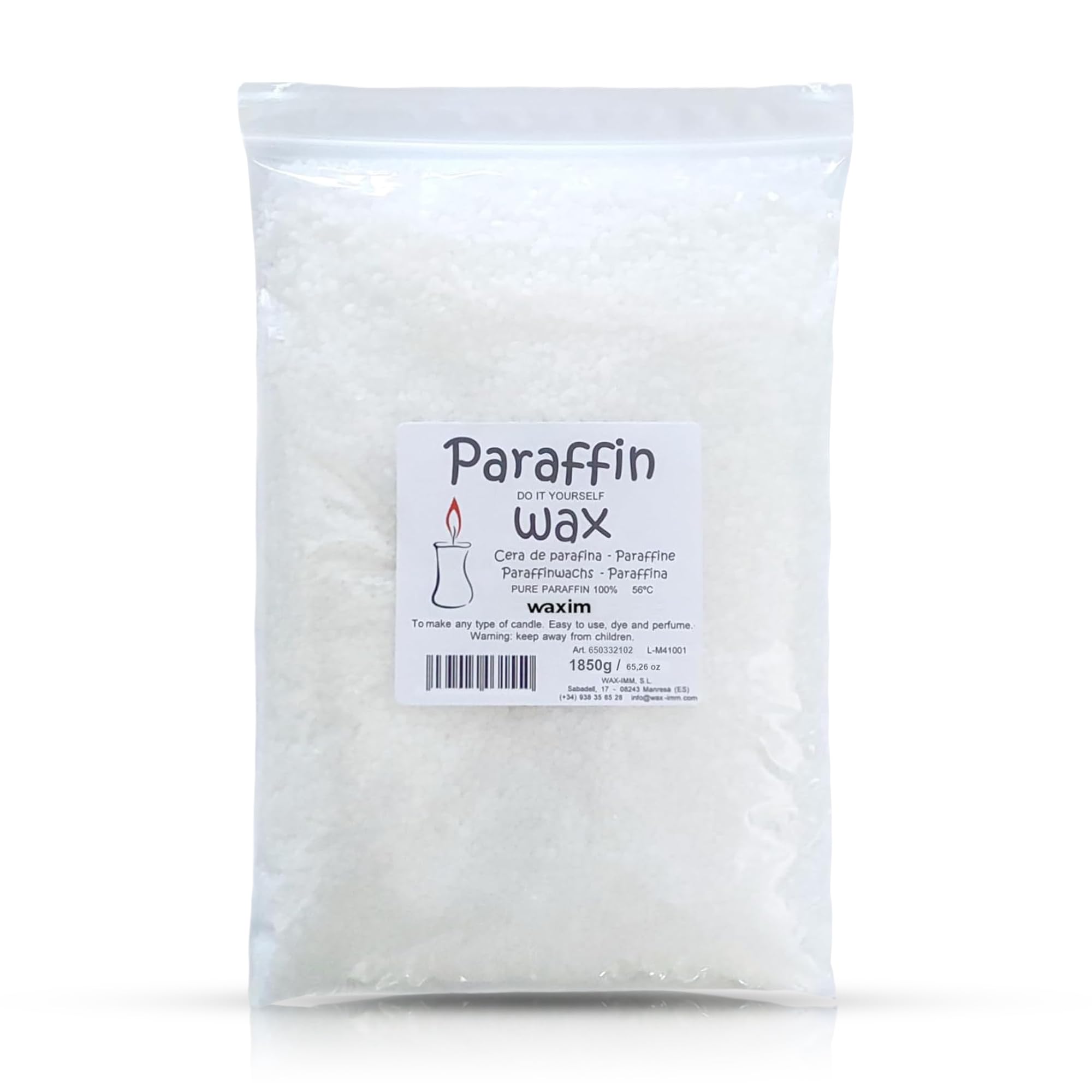 Cire de paraffine pour bougies WAXIM 1,85kg anti-fissures pour réussir vos fabrications maison