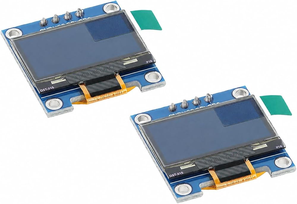 2pcs 0.96 Inch OLED Display Module, 128x64 LCD Screen Board for Icons, Menus, Voltage Meters, Clocks and DIY Electronics — 사진 1