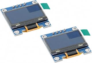 2pcs 0.96 Inch OLED Display Module, 128x64 LCD Screen Board for Icons, Menus, Voltage Meters, Clocks and DIY Electronics