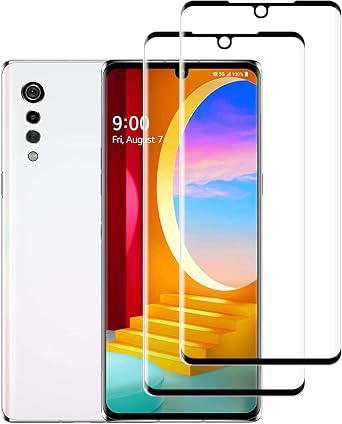 [2 Pack] Full Coverage Tempered Glass Screen Protector for LG Velvet 5G/LG G9, Easy to Install, [3D Curved] [HD Anti-Scratch ] [No-Bubble ] Screen Protector Compatible LG Velvet 5G/LG G9