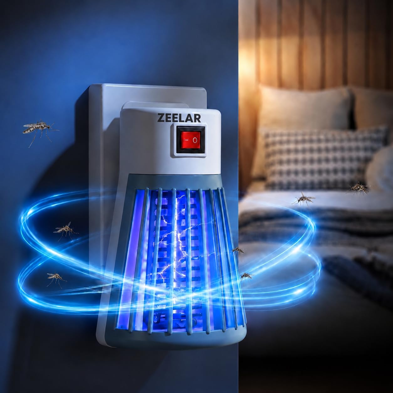 ZEELAR Electric Mosquito Killer Lamp | UV Light Insect Zapper | Plug-in Night Lamp | Chemical-Free Indoor Mosquito Trap for Home, Bedroom, Office-picture-34