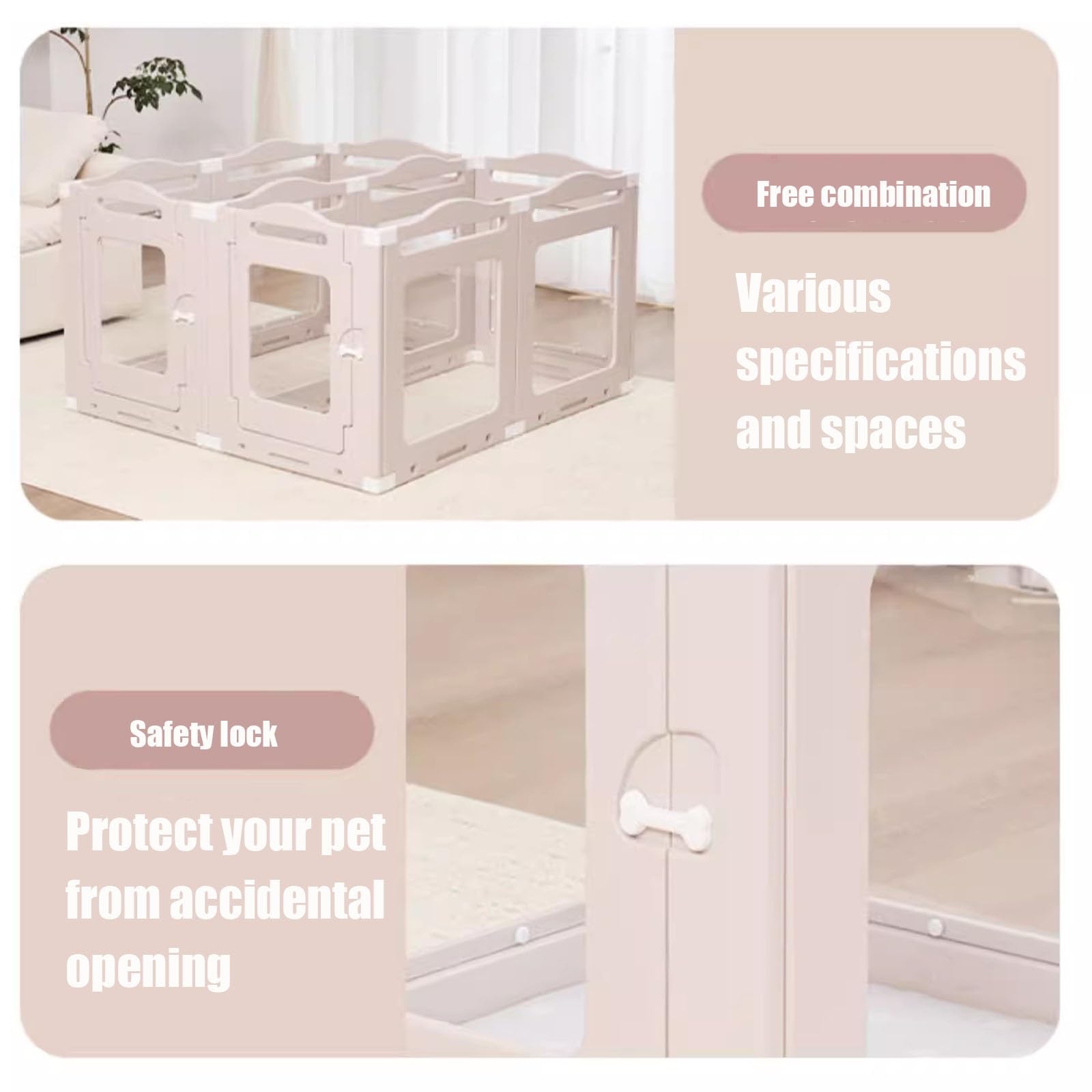 Recinto per Cani, recinto per Cani in plastica, recinto per Cani in Acrilico Trasparente, Box per Il Parto per Cuccioli, recinto Pieghevole per Cani con Porta di Passaggio, Robusto e Facile
