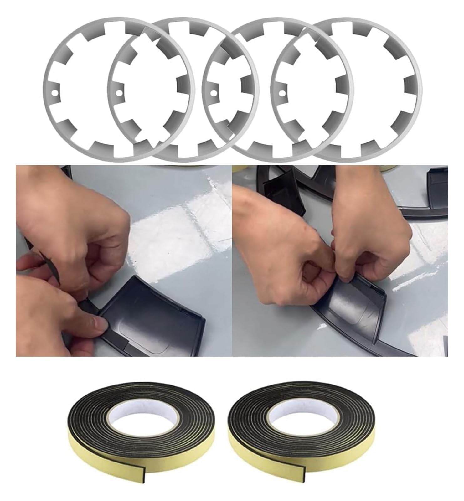 Radkappen, for Tesla Räder Protektoren 4PCS 20 Zoll Felgen Abdeckung ABS Radkappen Abdeckungen Schutz Teile Zubehör(Black)