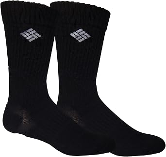 Columbia Mens Medium Weight Hiking Crew Socks 2-Pack