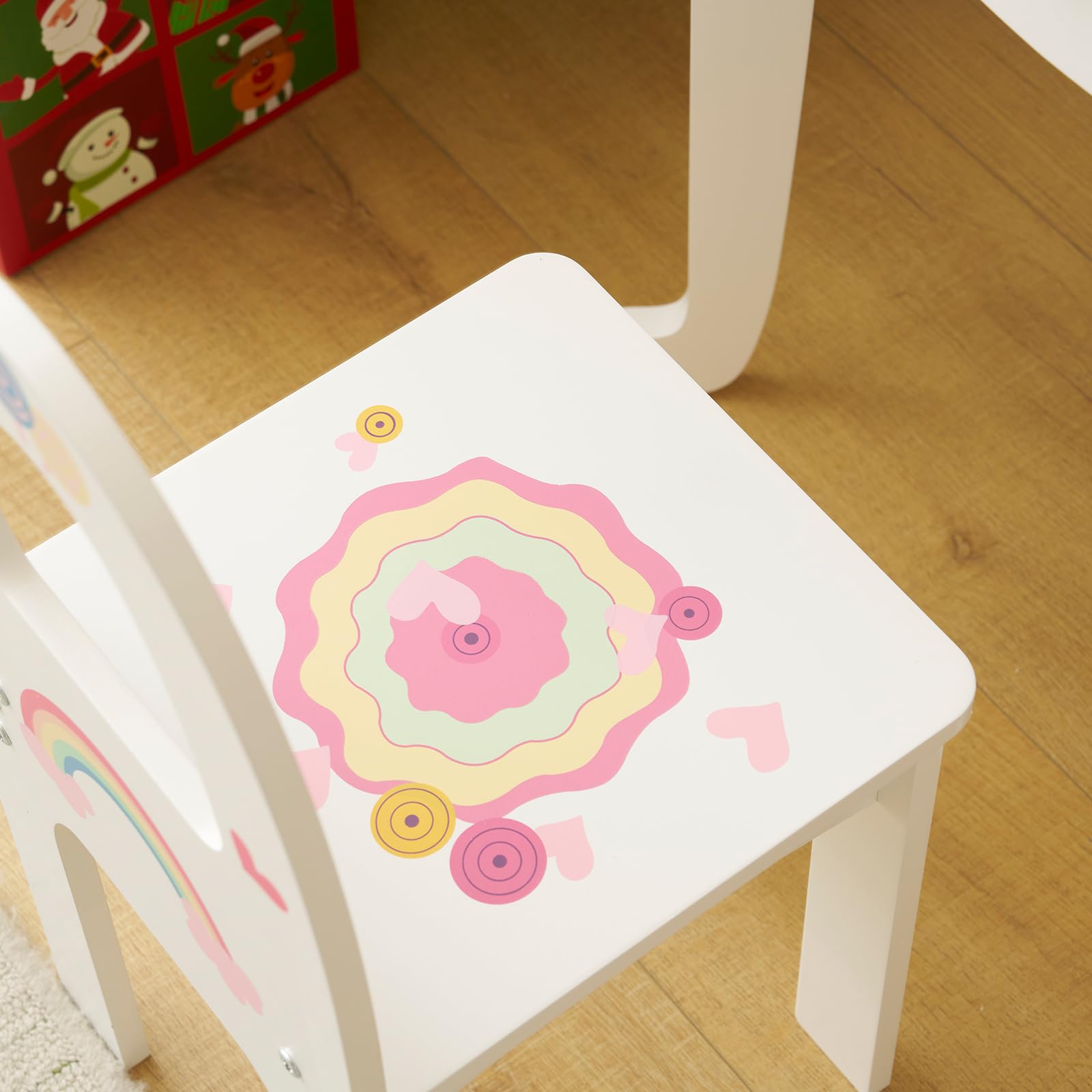 LALAHO Coiffeuse pour Enfants avec Miroir à Trois Volets, Tabouret et 7 Accessoires de Maquillage Jouet (Blanc)