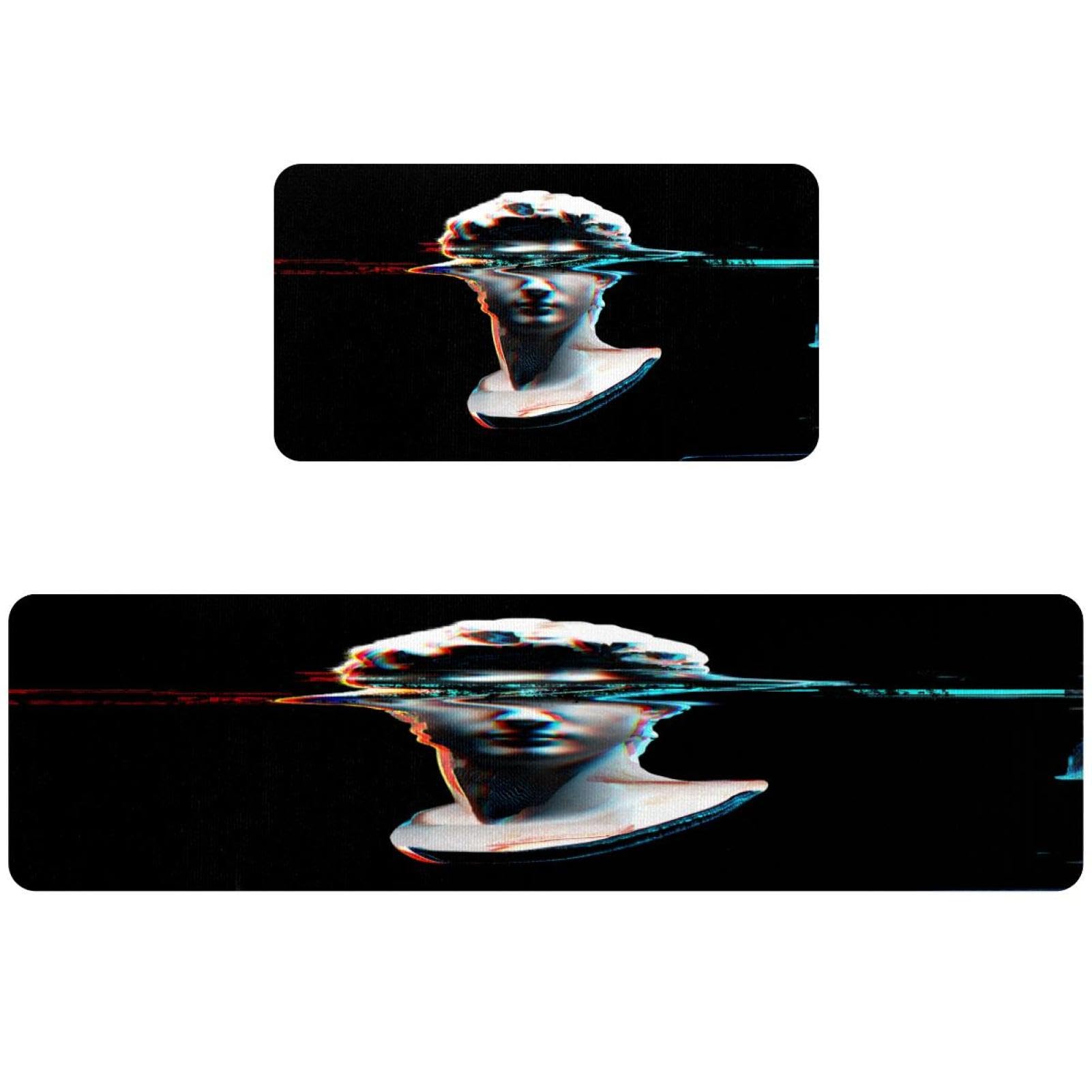 Alfombrillas de cocina absorbentes y antideslizantes lavables con busto digital VAPOKF