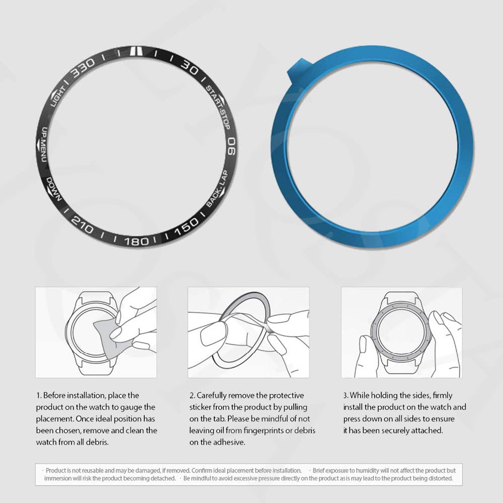 SAAWEE Anello di copertura per Garmin Fenix 7 7X 5Plus 6X Pro/6X Sapphire Watch lunetta anello in acciaio inox scolpito unità adesivo antigraffio, For Garmin Fenix 7, agata