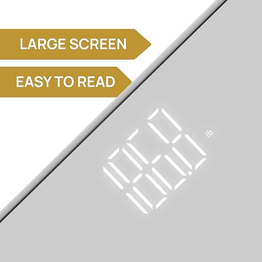 Báscula de Baño Digital INEVIFIT, 400 lb, Vidrio Templado Plateado miniatura 3