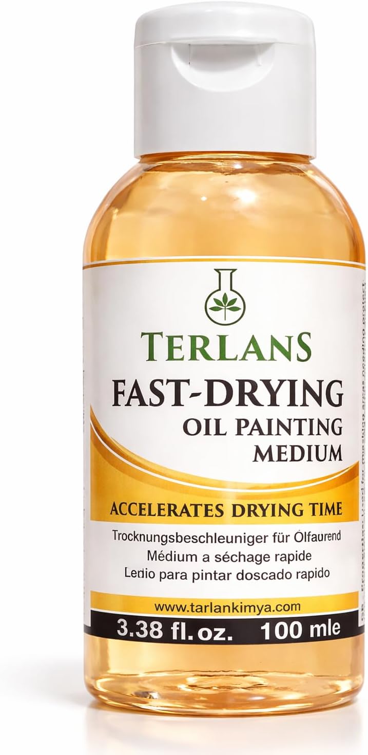 TERLANS Fast Drying Oil Painting Medium, 3.38 fl. oz. (100 ml) Flip-top cap included
