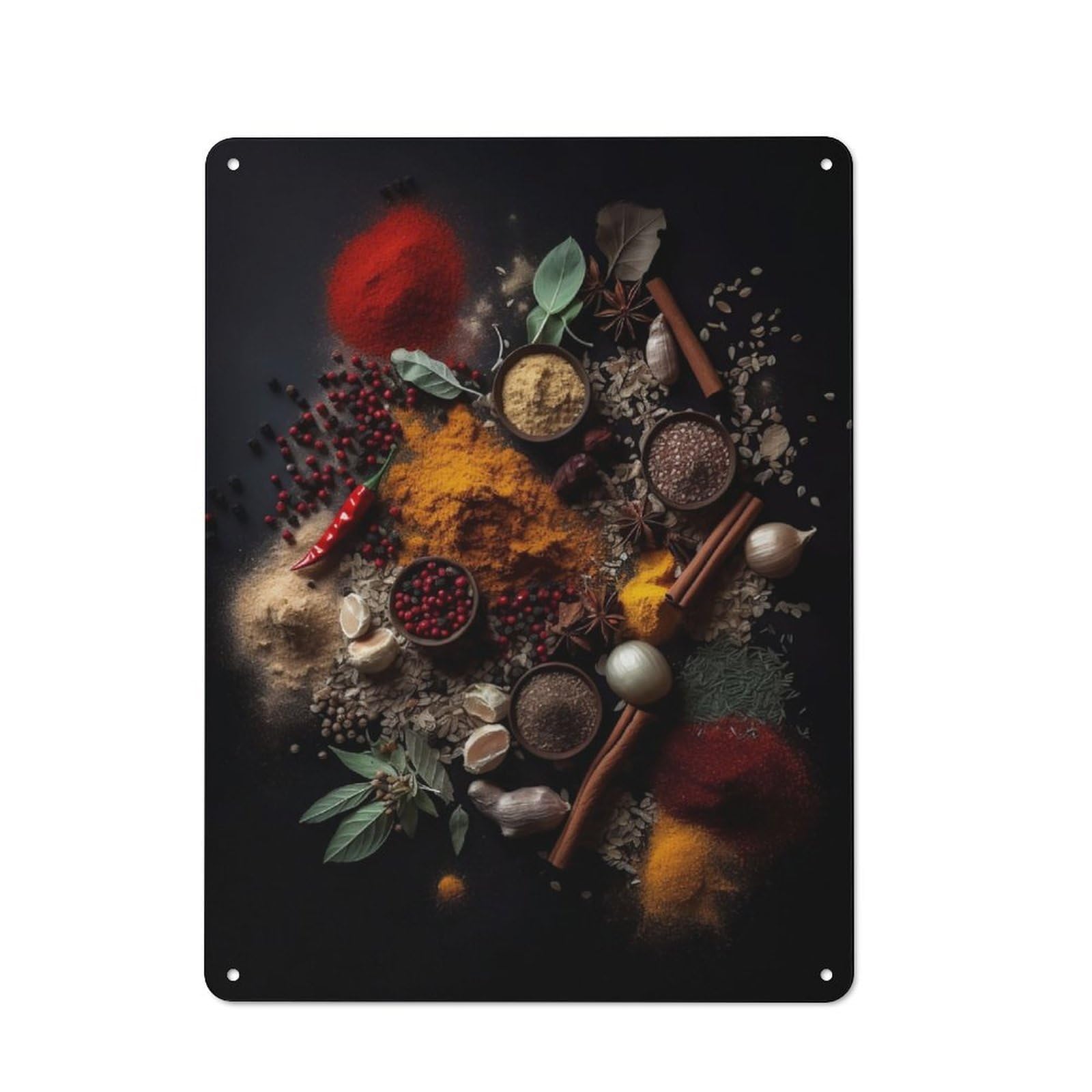 Junmoney Himalayan Spices For Lounge Or Reading Corner, Rustic Tin Sign 40X30cm, For An Autumn Update To Lounge And Reading Corner