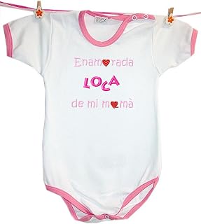 Zigozago - Body Para Bebés "ENAMORADA LOCA DE MI MAMA' " Talla: 18 meses Color: rosa