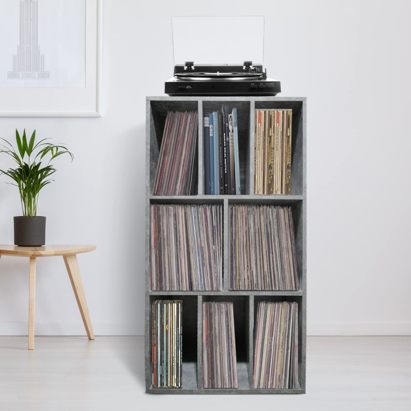 VDD Meuble de Rangement pour vinyles LP - Meuble à disques - Rangement de disques vinyles LP - bibliothè