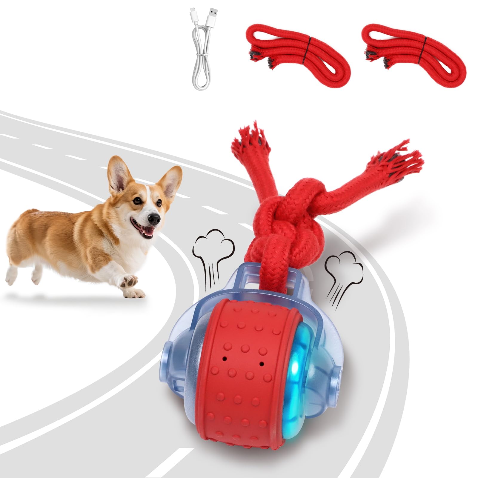 High-Speed Interactive Rechargeable Dog Ball for Puppies and Small Dogs