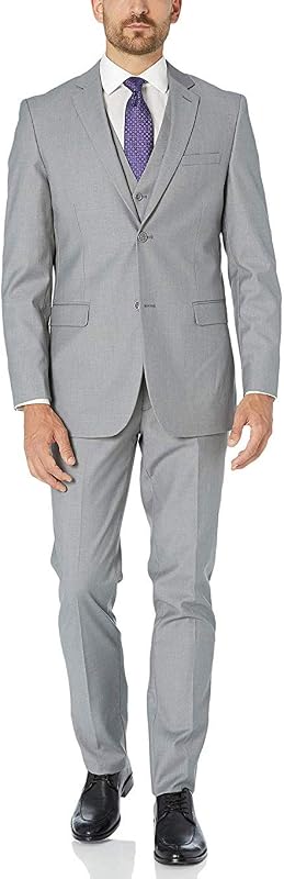 Men's Classic Fit 3-Piece (Jacket, Vets, Trousers) Vested Suit Set - Many Sizes & Colors Available