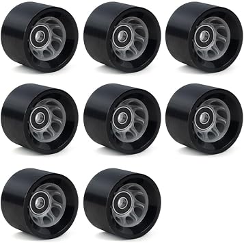 8 Pack 58mmx39mm Roller Skate Wheels 90A 92A Quad Skate Wheels with Bearings for Outdoor Double Row Skating or Skateboard Accessories92A Black