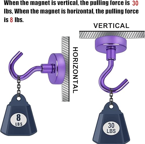 Miniatura 10 de DIYMAG Ganchos magnéticos, 25 libras fuertes y resistentes, imanes de crucero en S, para aula, refrigerador, colgar, cabañas, parrilla, cocina,