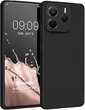 Microsonic Matte Silicone Xiaomi Redmi Note 14 4G K l f Siyah [Redmi Note 14 4G ile Uyumlu K l f - Siyah]