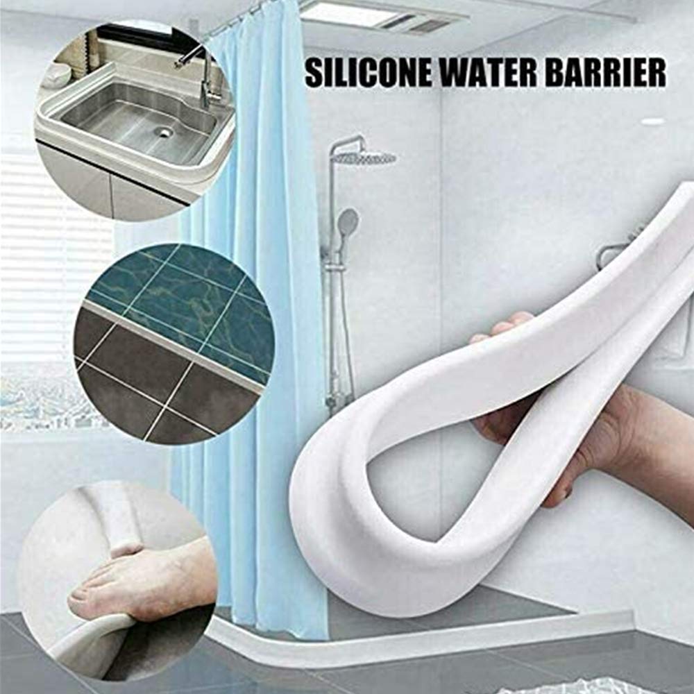 Silikon Wassersperre Für Dusche & Bad | 1 Meter Weiß | Flexible Dichtung Für Nass-/Trockentrennung